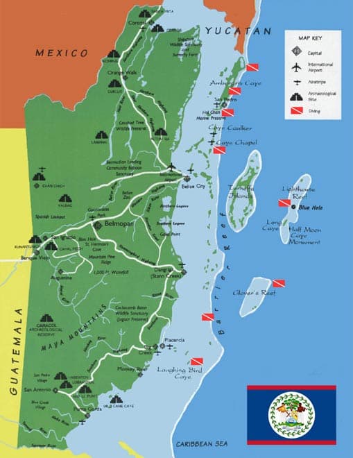 Map of belize city to san Ignacio